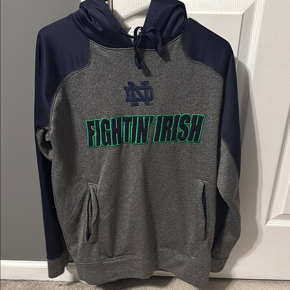 Fighting Irish Gray and Navy Hoodie